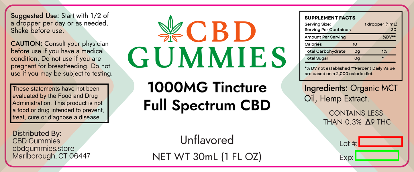 Full Spectrum CBD Tincture 1000mg