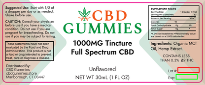 Full Spectrum CBD Tincture 1000mg