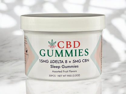 Jar of CBD Gummies with a white background