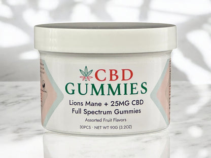 Jar of CBD Gummies with a white background
